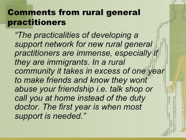 Caring for General Practitioners and their Families 028
