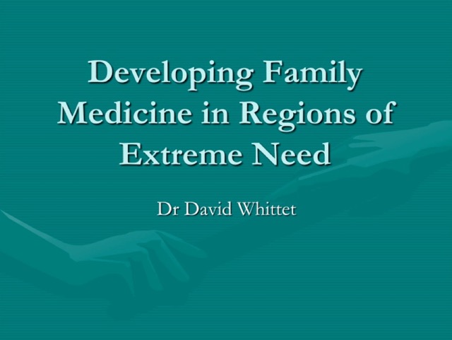 Developing Family Medicine in Regions of Extreme Need 001